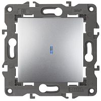 Выключатель с подсветкой без рамки Эра Elegance 1-кл. алюминий картинка